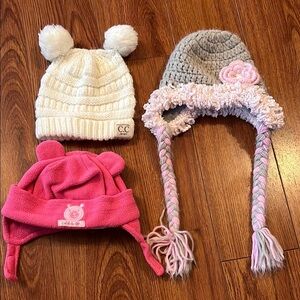 Set of Three Adorable Baby Hats